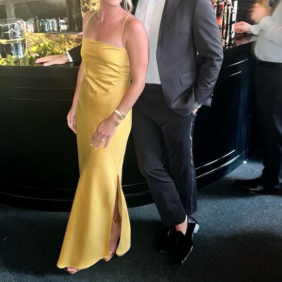 SYDNEY Straight Neck Slip Maxi Dress - Yellow - Picture 5 of 5